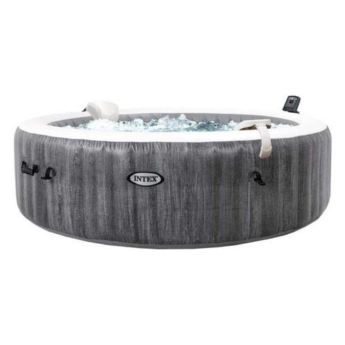 Intex Purespa Bubble Greywood 4 pers, Tuin en Terras, Bubbelbaden en Hottubs, Zo goed als nieuw, Opblaasbaar, Afdekzeil, Grondzeil