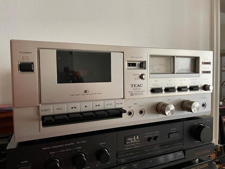 Teac A300 cassettedeck 3 koppen, TV, Hi-fi & Vidéo, Decks cassettes, Simple, Autres marques, Tape counter, Enlèvement