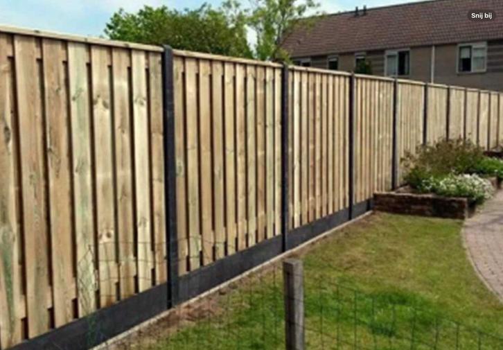 Tuinschutting betonnen palen dallen, houten schermen NIEUW !, Tuin en Terras, Tuinschermen, Nieuw, Ophalen