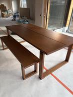 Ikea Morbylanga eikenfineer eettafel met zitbank 220x100, Huis en Inrichting, Ophalen, Zo goed als nieuw