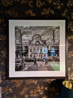 Kunstfoto Station Brussel-Luxemburg, Antiek en Kunst, Ophalen of Verzenden