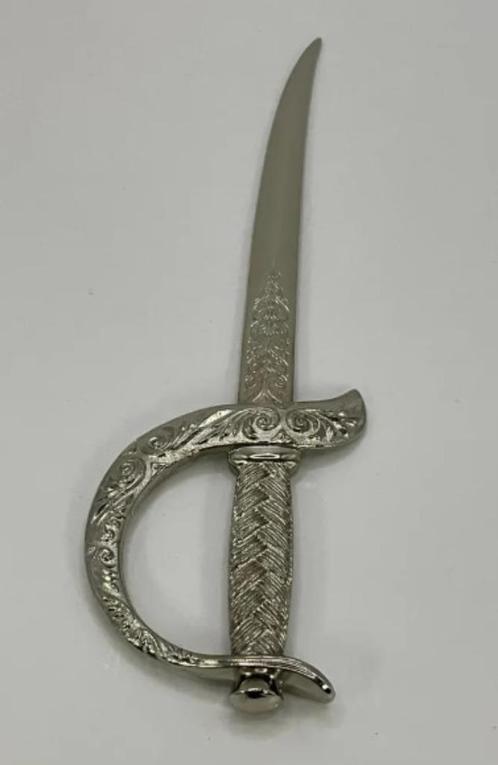 Verzilverde mooie vintage briefopener Waterloo, Antiek en Kunst, Curiosa en Brocante, Ophalen of Verzenden