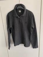 Calvin Klein grijze polo met lange mouwen en logo: L, Maat 42/44 (L), Ophalen of Verzenden, Lange mouw, Grijs