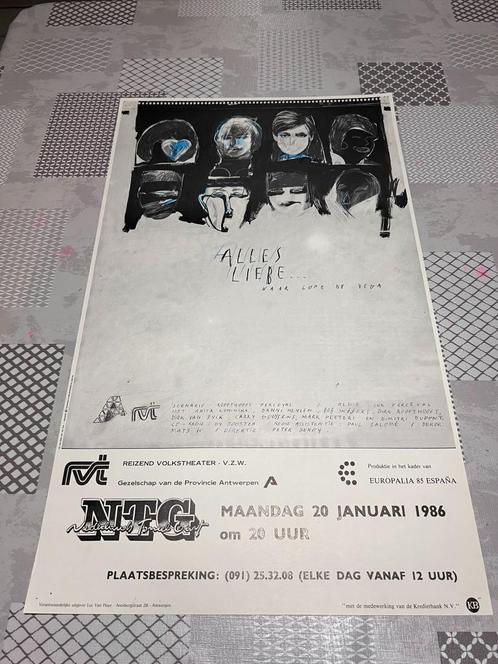 Vintage Poster Alles Liebe naar Lope De Vega - NTG, Verzamelen, Posters, Gebruikt, Reclame, Deurposter of groter, Rechthoekig Staand