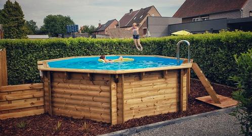 zwembad hout +zonnepanelen + vele extra's, Tuin en Terras, Zwembaden, Zo goed als nieuw, Ophalen