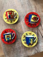 Keith Haring Könitz espresso kopjes. 4 kopjes met 4 bordjes., Antiquités & Art, Antiquités | Céramique & Poterie, Enlèvement ou Envoi