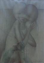 JEF VAN TUERENHOUT / FIGURATIE / KLEUROFFSET / 54x41cm KADER, Ophalen of Verzenden