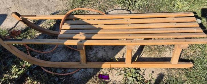 Prachtige, klassieke DAVOS slee, Kinderen en Baby's, Speelgoed | Buiten | Sleeën, Gebruikt, Hout, Ophalen