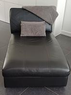 Ikea KIVIK zwartlederen longchair, Ophalen, Zo goed als nieuw