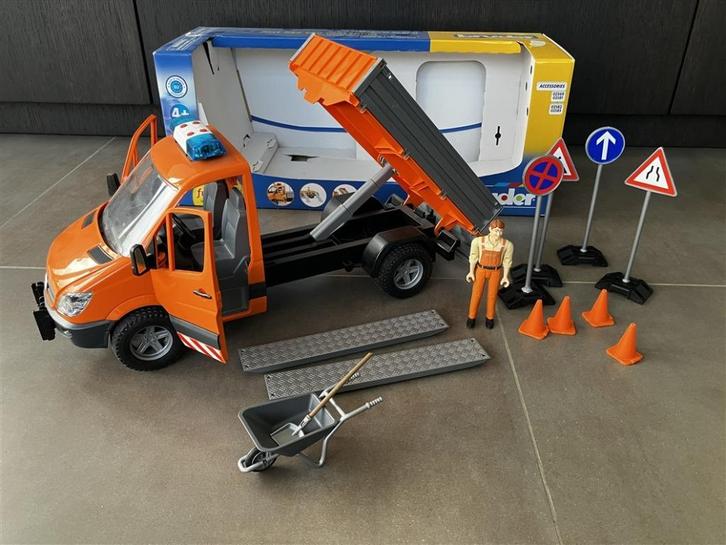 Bruder 02677 MB Sprinter wegenwerken m/chauffeur, Kinderen en Baby's, Speelgoed |Speelgoedvoertuigen, Zo goed als nieuw, Ophalen