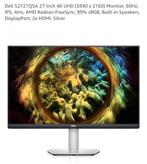 Dell S2721QSA 27-inch 4K UHD sRGB-monitor, Computers en Software, Monitoren, IPS, Ophalen of Verzenden, Dell, 60 Hz of minder