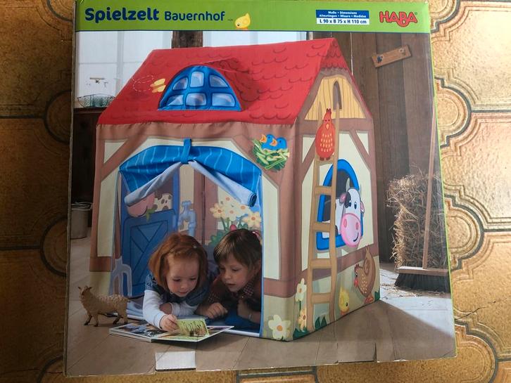 Haba speeltent boerderij in doos, Kinderen en Baby's, Speelgoed | Speeltenten, Zo goed als nieuw, Ophalen