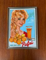 1960s Reclamebord PUFRI - Brigitte Bardot, Verzamelen, Ophalen of Verzenden, Zo goed als nieuw, Reclamebord