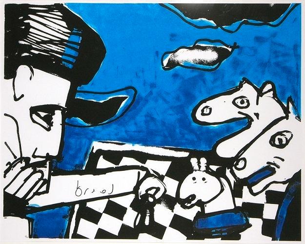 Herman Brood - "Chess", Antiek en Kunst, Kunst | Litho's en Zeefdrukken, Verzenden