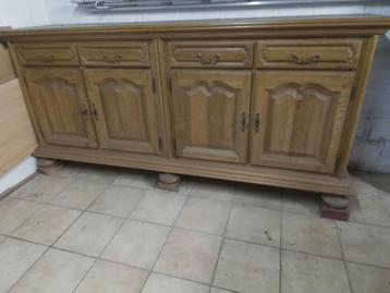 Dressoir - massief licht eikenhouten dressoir 240x60, hoogte beschikbaar voor biedingen