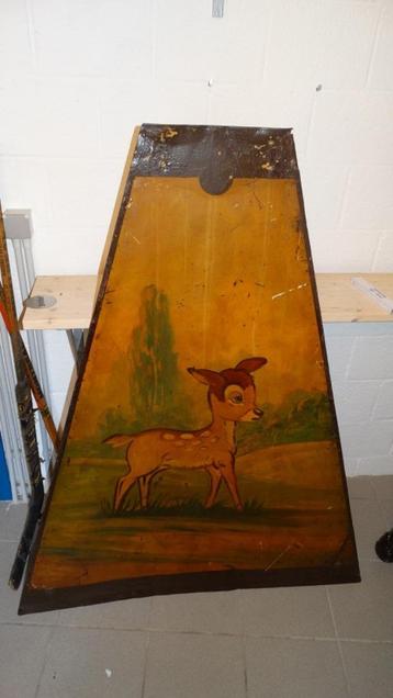 groot metalen kermispaneel "bambi". beschikbaar voor biedingen