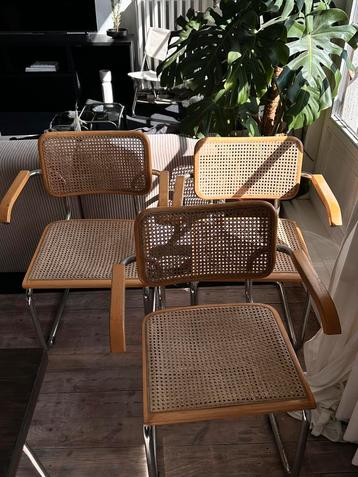 3 marcel breuer cesca chairs, Enlèvement, Comme neuf, Trois