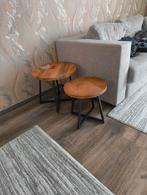Twee bijzettafels, Huis en Inrichting, Tafels | Bijzettafels, Ophalen, Nieuw, Rond, Hout
