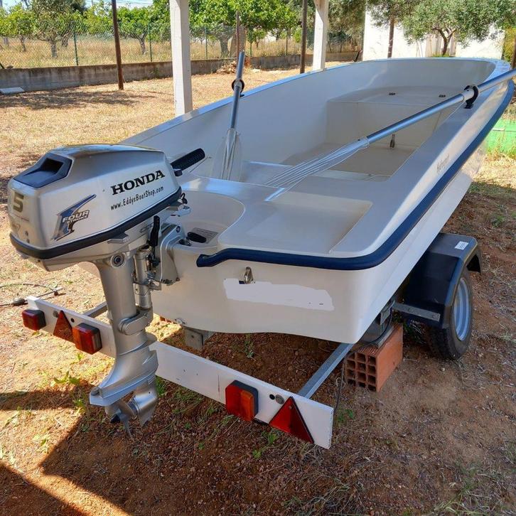 Boot 4pl, incl trailer, motor, accessoires... in prima staat, Watersport en Boten, Sloepen, Gebruikt, Tot 10 pk, 3 tot 6 meter