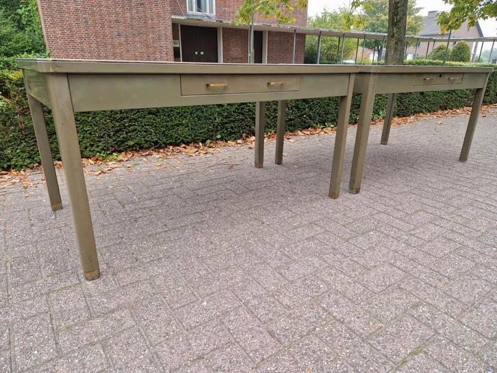 Vintage industriële bureau meubels, Antiek en Kunst, Antiek | Meubels | Tafels, Ophalen