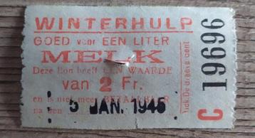 Winterhulp - Goed voor 1 Liter melk t.w.v. 2 Frank - 1945 beschikbaar voor biedingen
