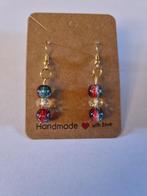 Boucles d'oreilles - Perles craquelées Multicolores, Bijoux, Sacs & Beauté, Boucles d'oreilles, Neuf, Enlèvement ou Envoi, Verre