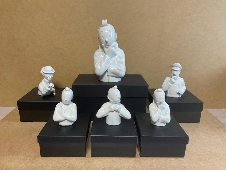 Tintin - série de bustes de porcelaines brillants, Verzamelen, Stripfiguren, Zo goed als nieuw, Beeldje of Figuurtje, Kuifje, Ophalen
