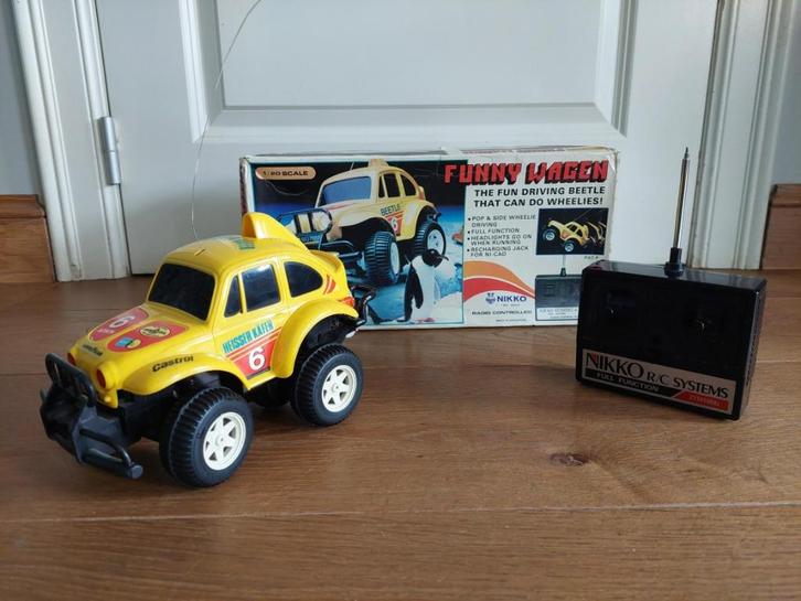 Nikko RC Funny Wagen Beetle 1983, Hobby en Vrije tijd, Modelbouw | Radiografisch | Auto's, Gebruikt, Auto onroad, Elektro, Overige schalen
