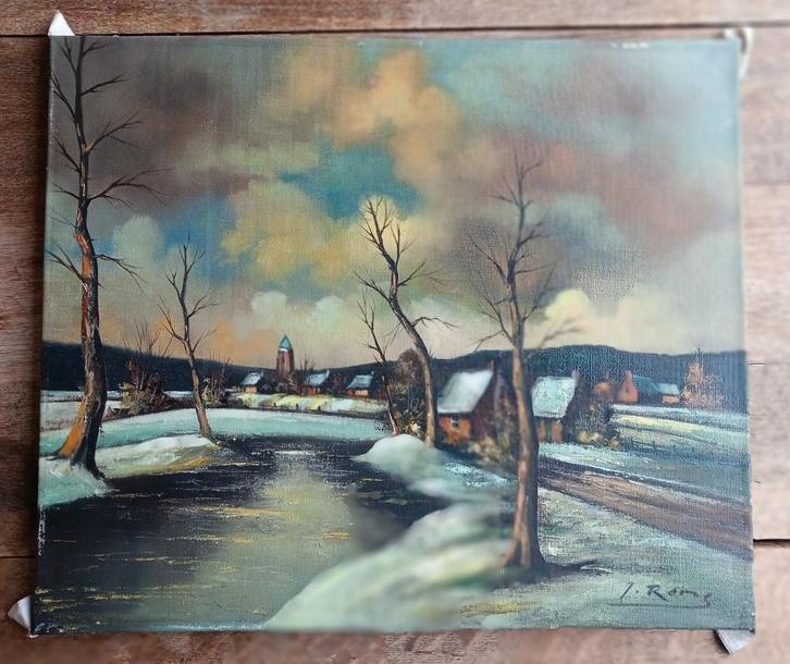Langs de Koude Oever, Antiek en Kunst, Kunst | Schilderijen | Klassiek, Ophalen of Verzenden