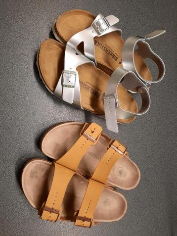 Birkenstock sandalen (grijs maat 35, bruin 34) samen 40 euro
