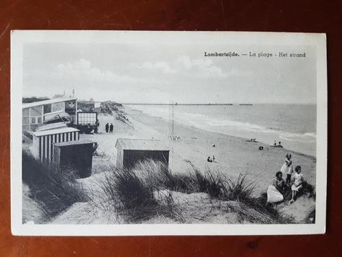 Postkaart Lombartzijde Het strand, Verzamelen, Postkaarten | België, Ongelopen, West-Vlaanderen, 1940 tot 1960, Ophalen of Verzenden