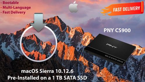 MacOS Sierra 10.12.6 VoorGeïnstalleerd op PNY SSD van 1 TB, Computers en Software, Besturingssoftware, Nieuw, MacOS, Verzenden