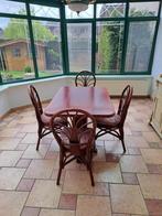 rotan tafel en 4 stoelen, Huis en Inrichting, 50 tot 100 cm, 150 tot 200 cm, Gebruikt, Rechthoekig
