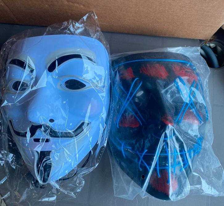 LED masker met verlichting – nieuw, Hobby en Vrije tijd, Feestartikelen, Nieuw, Feestartikel, Ophalen