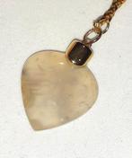 Ketting edelsteen hanger beige dendriet agaat, Handtassen en Accessoires, Kettingen, Verzenden, Beige, Nieuw, Steen of Mineraal
