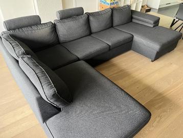 Grote grijsblauwe hoeksalon H&H beschikbaar voor biedingen