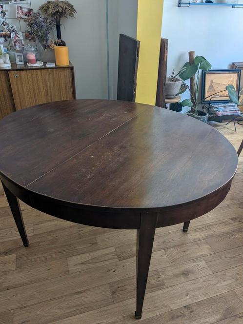 Antieke houten tafel - uitschuifbaar, met 2 tussenstukken, Huis en Inrichting, Tafels | Eettafels, Gebruikt, 100 tot 150 cm, 100 tot 150 cm