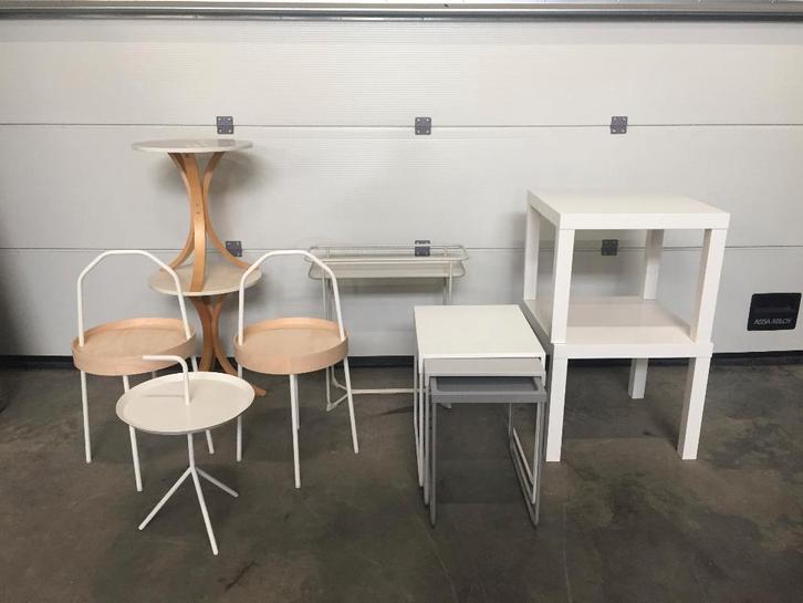 (28) Verschillende bijzettafels enz 9 euro per stuk, Maison & Meubles, Tables | Tables d'appoint, Comme neuf, Enlèvement