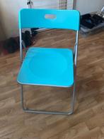 klapstoel, Huis en Inrichting, Stoelen, Ophalen, Blauw, Zo goed als nieuw, Eén