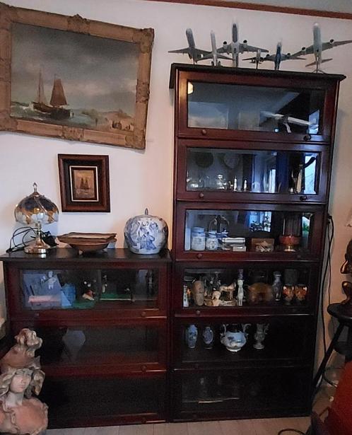 antieke boekenkast--stapelbaar--9 elementen., Huis en Inrichting, Kasten | Boekenkasten, Gebruikt, 50 tot 100 cm, 200 cm of meer