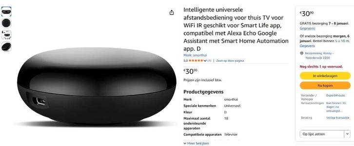 Intelligente universele hub Smart Life app,, TV, Hi-fi & Vidéo, Télécommandes, Neuf, Universel, DVD, Console de jeu, Lecteur média