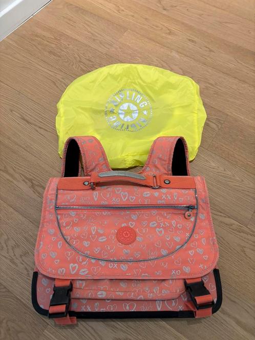 Kipling Preppy Medium Schooltas + Fluorescerende Regenhoes, Handtassen en Accessoires, Tassen | Schooltassen, Gebruikt, Aktetas of Boekentas