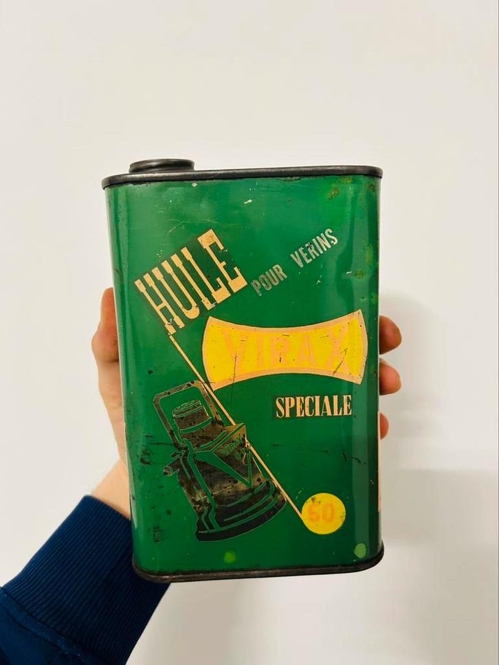 Bidon d’huile Olieblik olie blik Virax huile pour vérins, Verzamelen, Merken en Reclamevoorwerpen, Ophalen of Verzenden