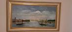 Vue sur le port - peinture sur toile signée Pierre Michiels, Antiquités & Art, Enlèvement