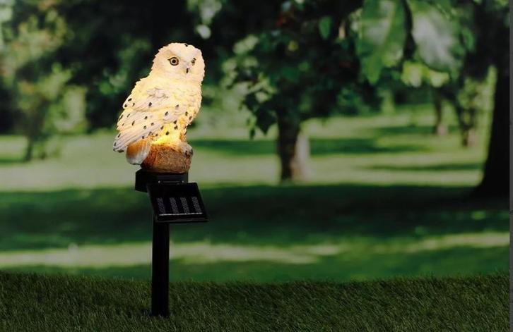 Chouette éclairée à l'énergie solaire pour le jardin, Tuin en Terras, Buitenverlichting, Nieuw, Vloerlamp, Kunststof, Zonne-energie