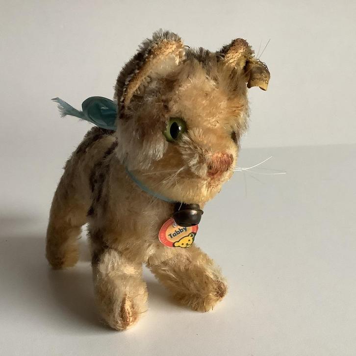 Leuk vintage Steiff katje / poesje “Tabby”, Antiek en Kunst, Antiek | Speelgoed, Ophalen of Verzenden