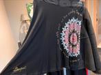 Jupe DESIGUAL fond noir, jersey T42-44, état neuf, Ophalen, Zo goed als nieuw, Zwart
