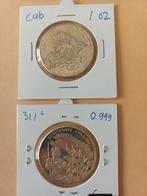 Cubaanse set 2x 1OZ zilver. Zeer zeldzaam!, Verzenden, Midden-Amerika, Setje, Zilver