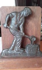 Effigie en fonte - marque FLAM - support en bois, Collections, Enlèvement ou Envoi