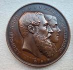 medaille brons 1878 Leopold Wiener zilveren huwelijk koning, Ophalen of Verzenden